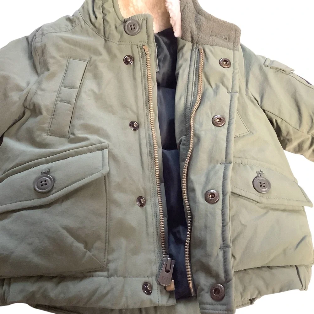 Baby Gap Infants Winter Coat Jacket with Hood Green 0-6 months